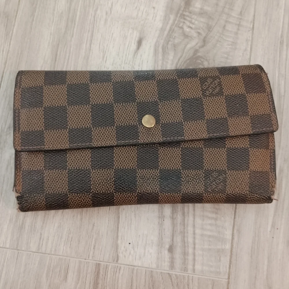 Checkered Brown and Black Wallet